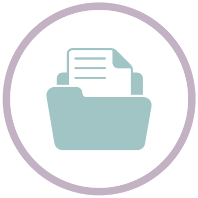 HR Documentation Outline of a closed book with a page slightly turned.