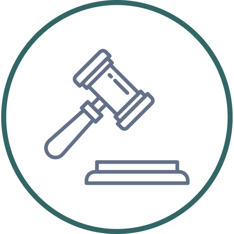 Misconduct & Discipline A gavel striking a sounding block, symbolising judgment or authority.